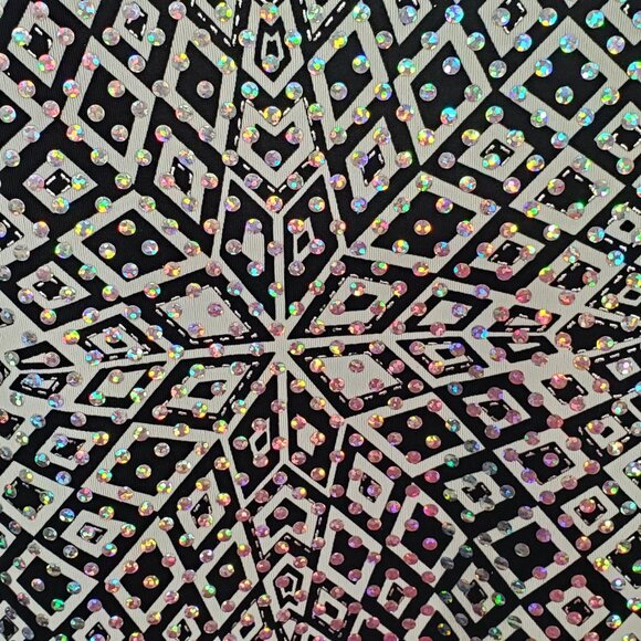 Fashion Bug Size 22 24 Top Mirror Ball Flashy Sequin Geometric Stretch Party - Picture 14 of 14